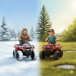 Durable outdoor ride-on toys designed to withstand Canadian winters and summer heat.