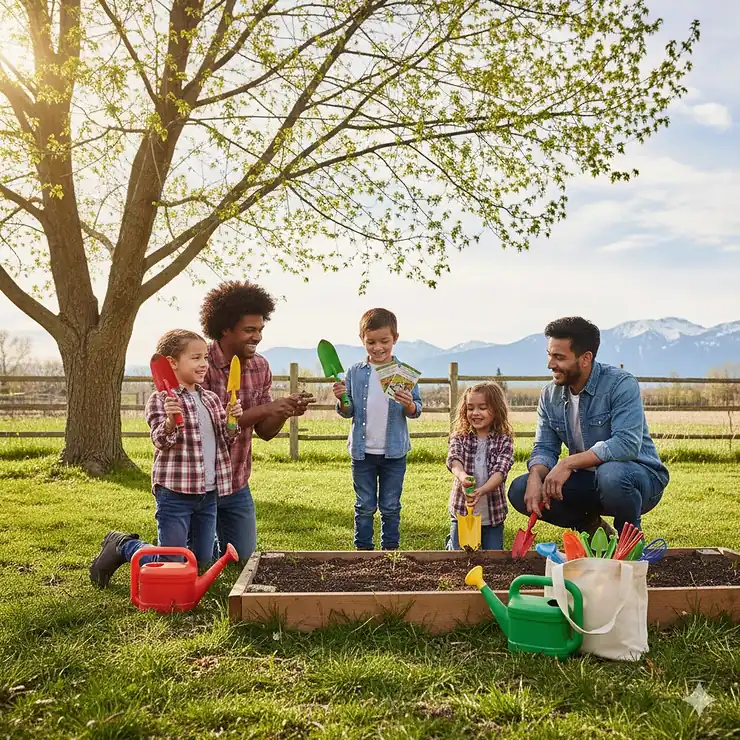 A toddler enjoying a sturdy ride-on toy in a bright Canadian home, perfect for indoor play during winter months. kids gardening kit outdoor