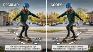 Illustration showing the 7-ply Canadian maple construction of a high-quality beginner skateboard deck, emphasizing durability and "pop."