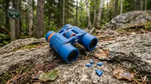 Close-up of durable, shockproof top rated kids binoculars designed for rugged Canadian outdoor adventures.