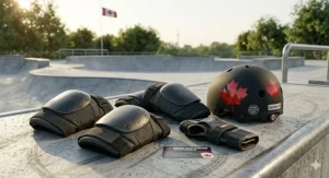 High-detail graphic of 110mm alloy core wheels on a top rated pro scooter for tricks, designed for smooth Canadian concrete parks.