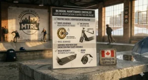 Illustration highlighting the lightweight titanium T-bars of a top rated pro scooter for tricks, perfect for technical park riding.