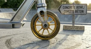 A bilingual maintenance checklist (English/Français) for keeping a top rated pro scooter for tricks in peak condition during Canadian weather changes.