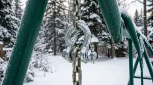 rdware on a rust-proof swing set frame.