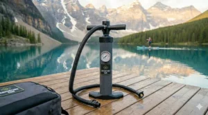 High-efficiency dual-action hand pump for rapid inflation.