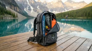 Portable carrying backpack for the paddle board package.