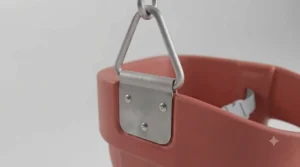 Simple assembly guide for a standard toddler bucket swing seat.