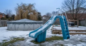 Durable and weather-resistant standalone slide designed to withstand Canadian seasonal changes.